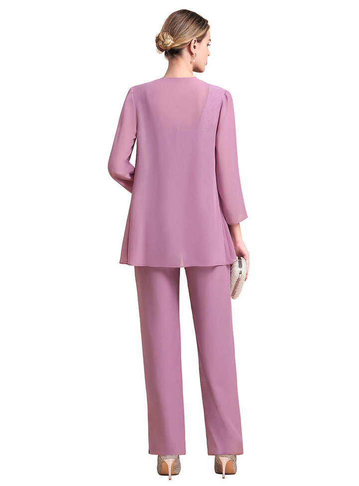 Square Cap-Sleeves Lace Chiffon Jumpsuit-koscy