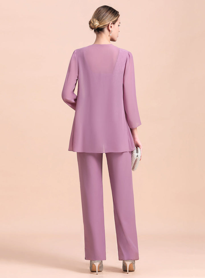 Square Cap-Sleeves Lace Chiffon Jumpsuit-koscy