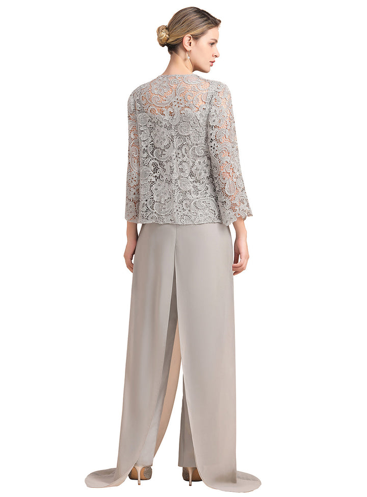 Square Straps Lace Chiffon Jumpsuit-koscy