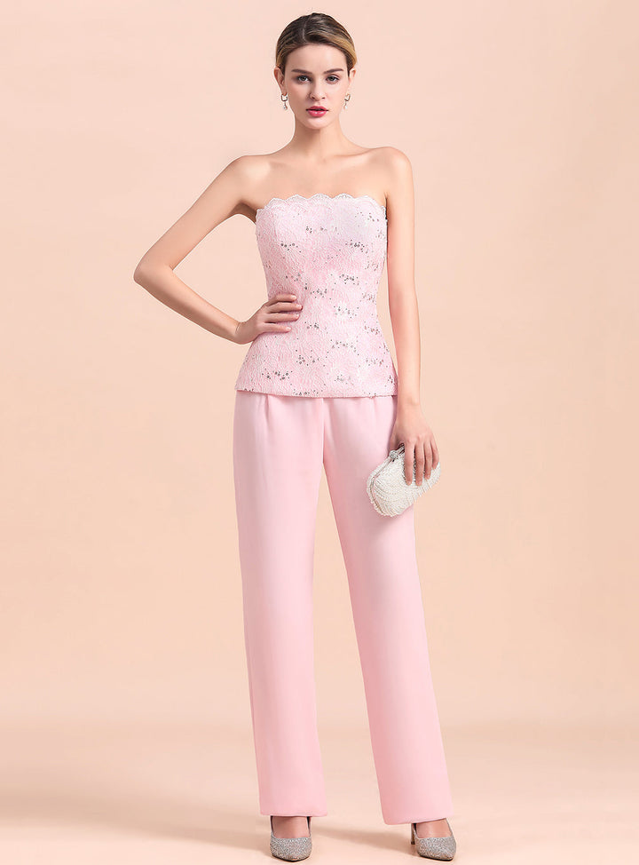 Strapless Sleeveless Appliques Jumpsuit-koscy