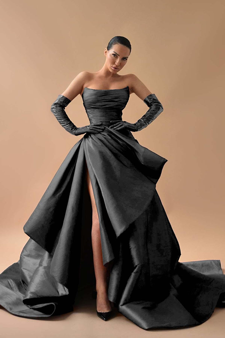 elegant dress with gloves Strapless Sleeveless Long Split Formal Pleated Holland PH120140 dress is Shoe Size:EU39/ UK6/ US8/ AU8.5 Day 23: Lydia Deetz Open‑back cutout