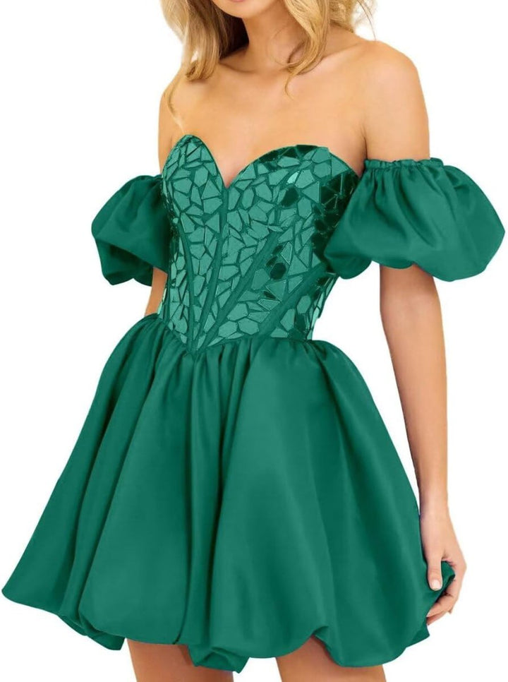 Koscy A Line Off the Shoulder Short Homecoming Dress
