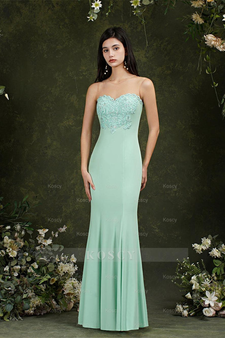 Sweetheart Floral Lace Tulle Mermaid Long Formal Dress