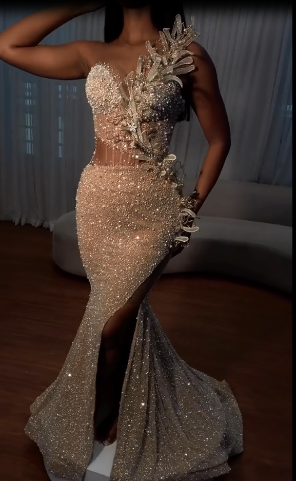 Sweetheart Mermaid Sequins Formal Dresses Long With Slit Sweetheart Mermaid Sequins Formal Dresses Long With Slit