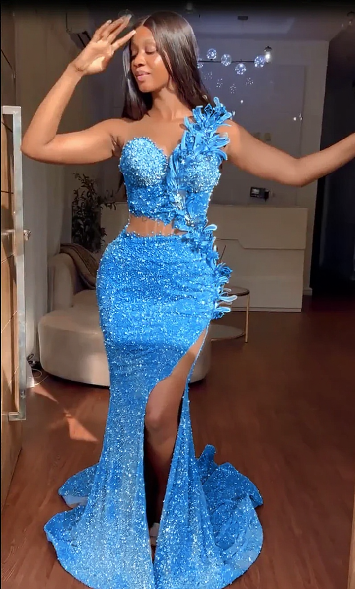 sequin formal dresses Sweetheart Mermaid Sequins Formal Dresses Long With Slit