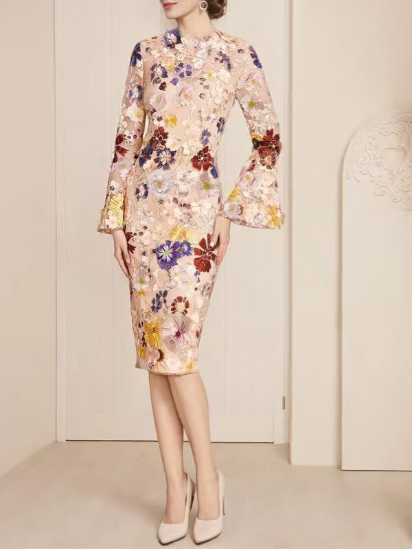 Tea-Length 3/4 Sleeve Lace Sheath Dress for the Mother of the Bride Tea-Length 3/4 Sleeve Lace Sheath Dress for the Mother of the Bride