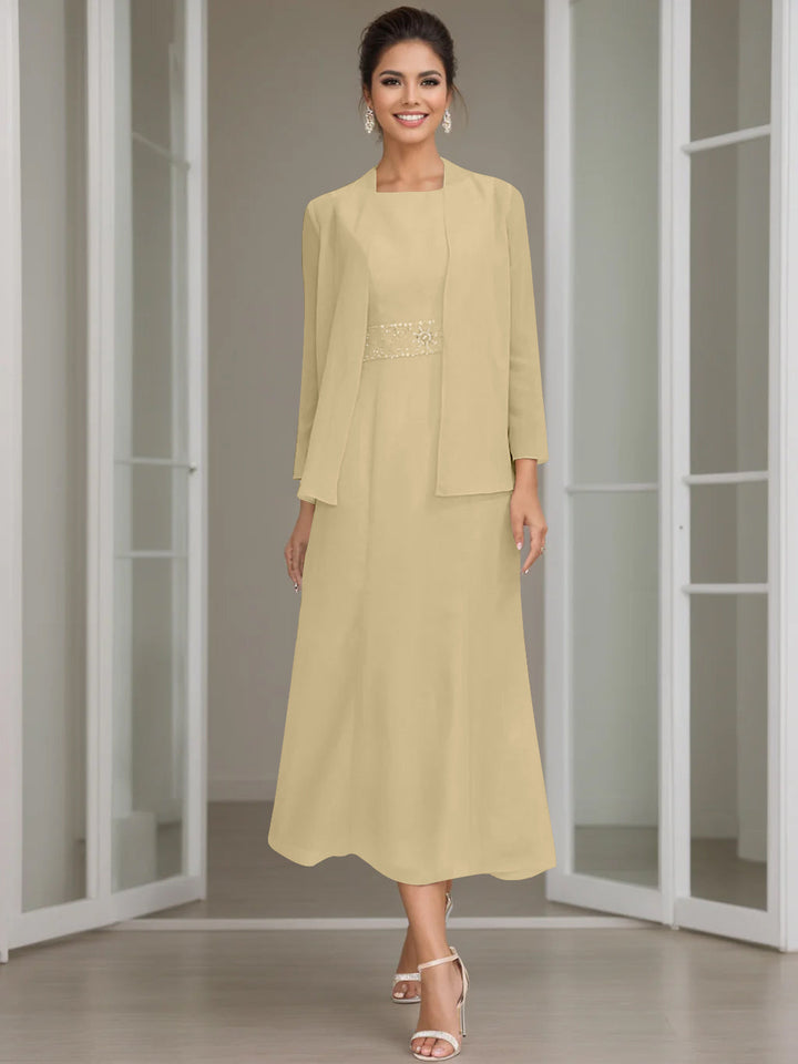 mother of the bride beaded jacket dresses Halter Sleeveless Wisteria Mother Of The Bride Dress with Jacket