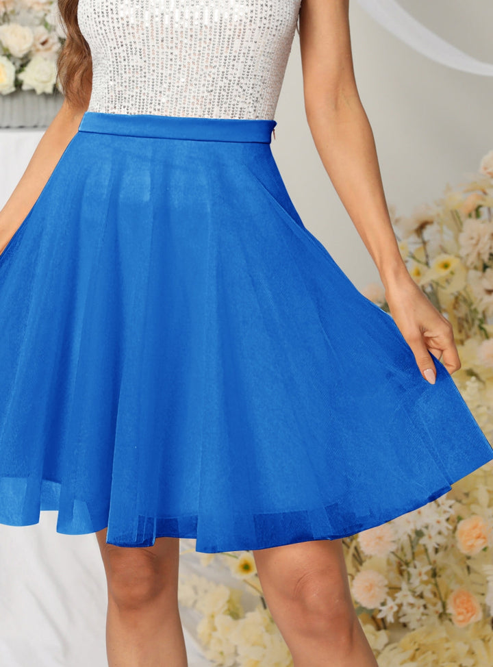 Tulle Knee Length Dress Layered Tulle Skirt for Party-koscy