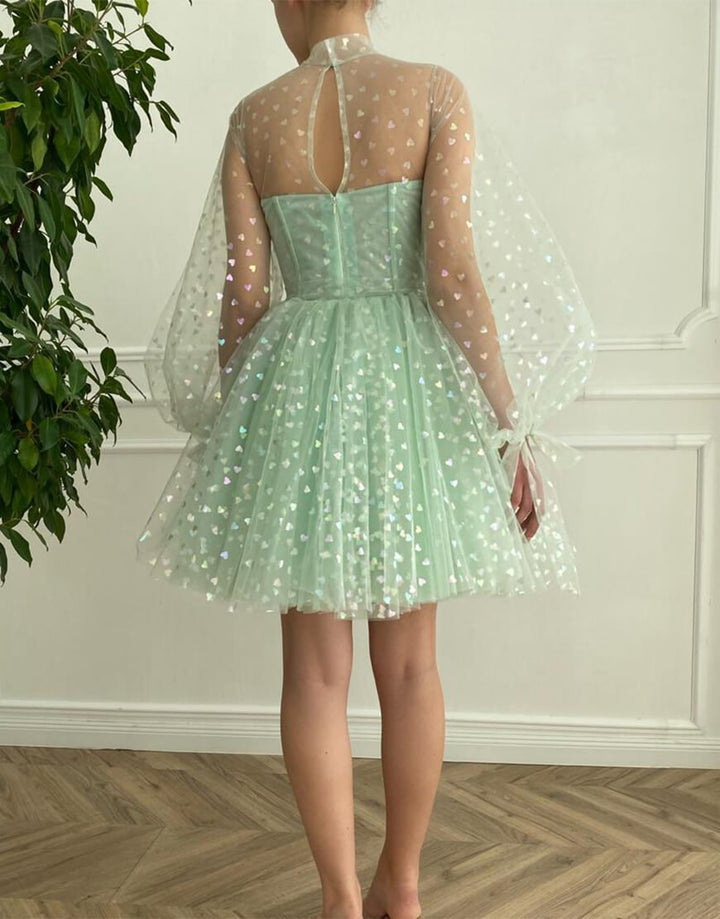 Koscy A-Line Corset Homecoming Dress with Sleeves