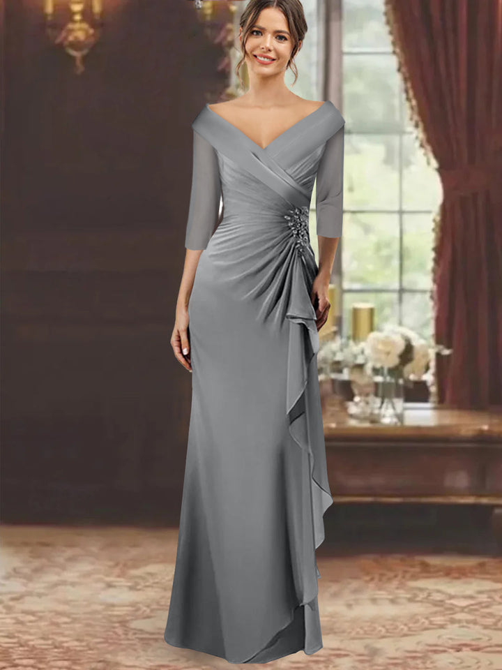 long grey mother of the bride dress Steel Grey Mother Of The Bride Dresses