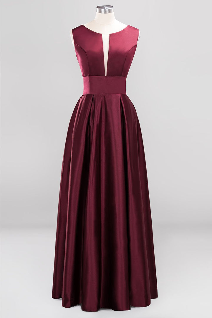 deep burgundy bridesmaid dress Dark Burgundy Satin Bridesmaid Dresses Strapless Split Lisposa