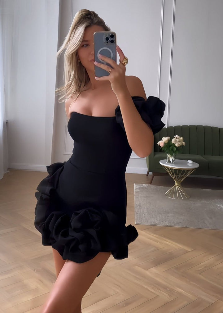 Koscy White Strapless Bodycon Homecoming Dress With Ruffles