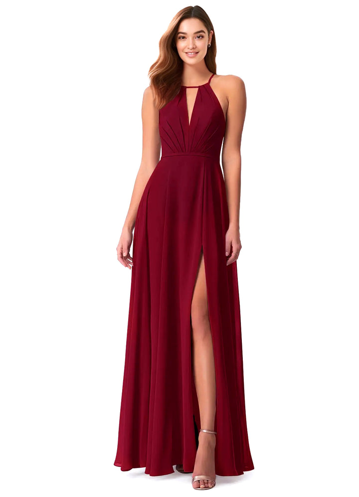 A-Line Chiffon Bridesmaid Dresses Featuring Open Back