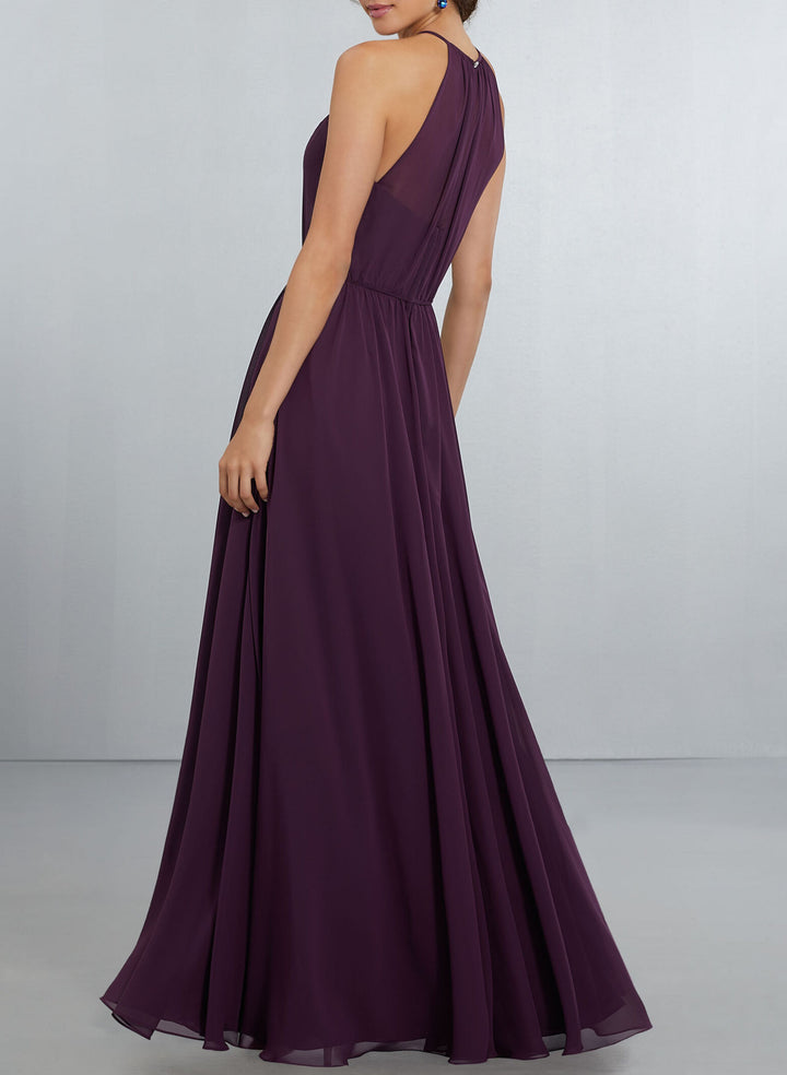Chiffon Purple A-Line Bridesmaid Dresses