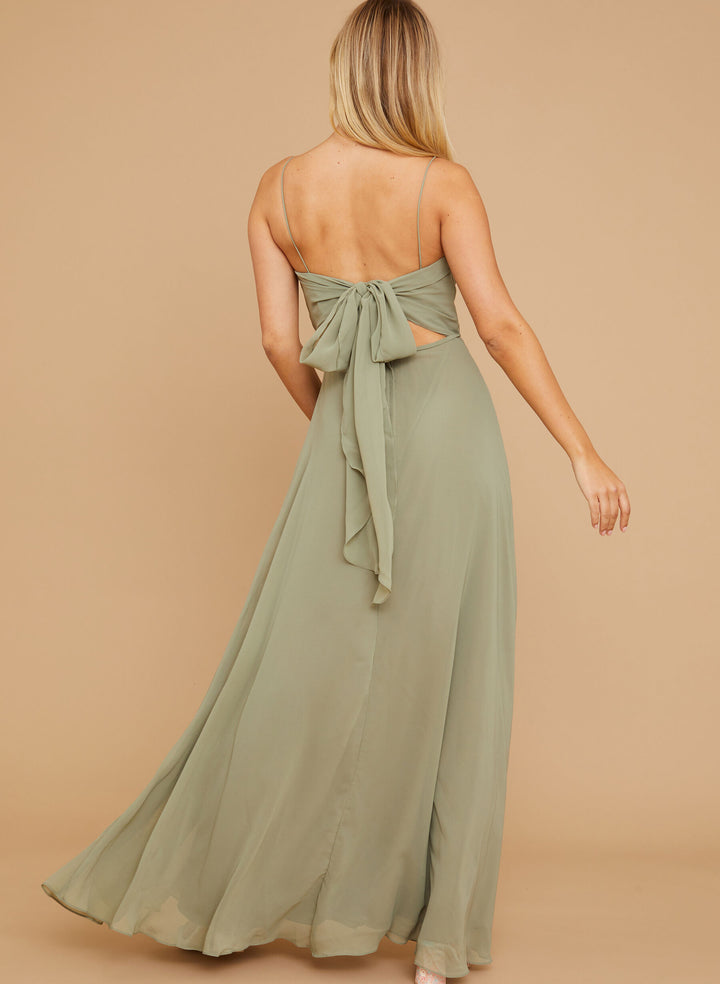 Chiffon A-Line Bridesmaid Dresses with Back Detail
