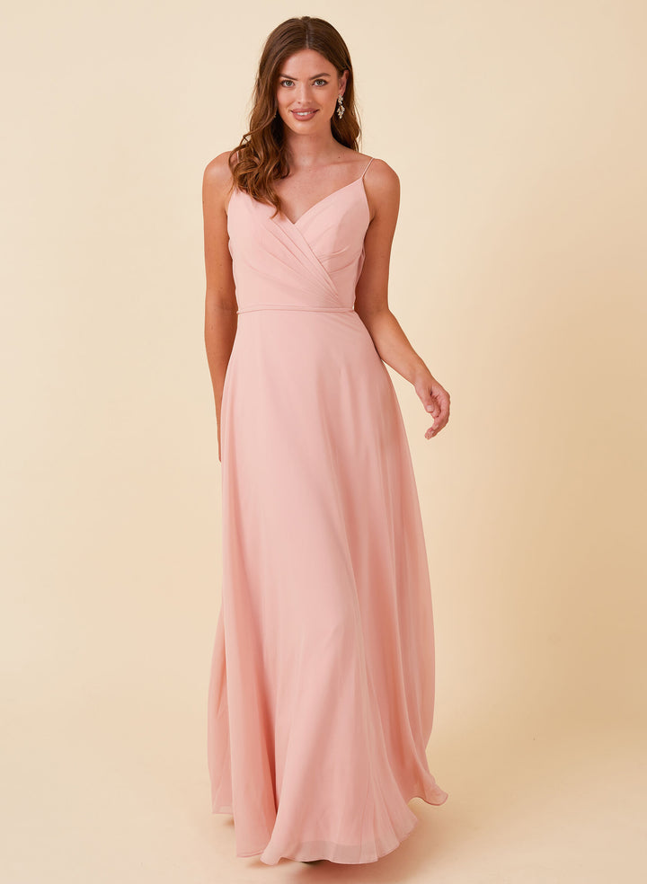 Chiffon A-Line Bridesmaid Dresses with Back Detail