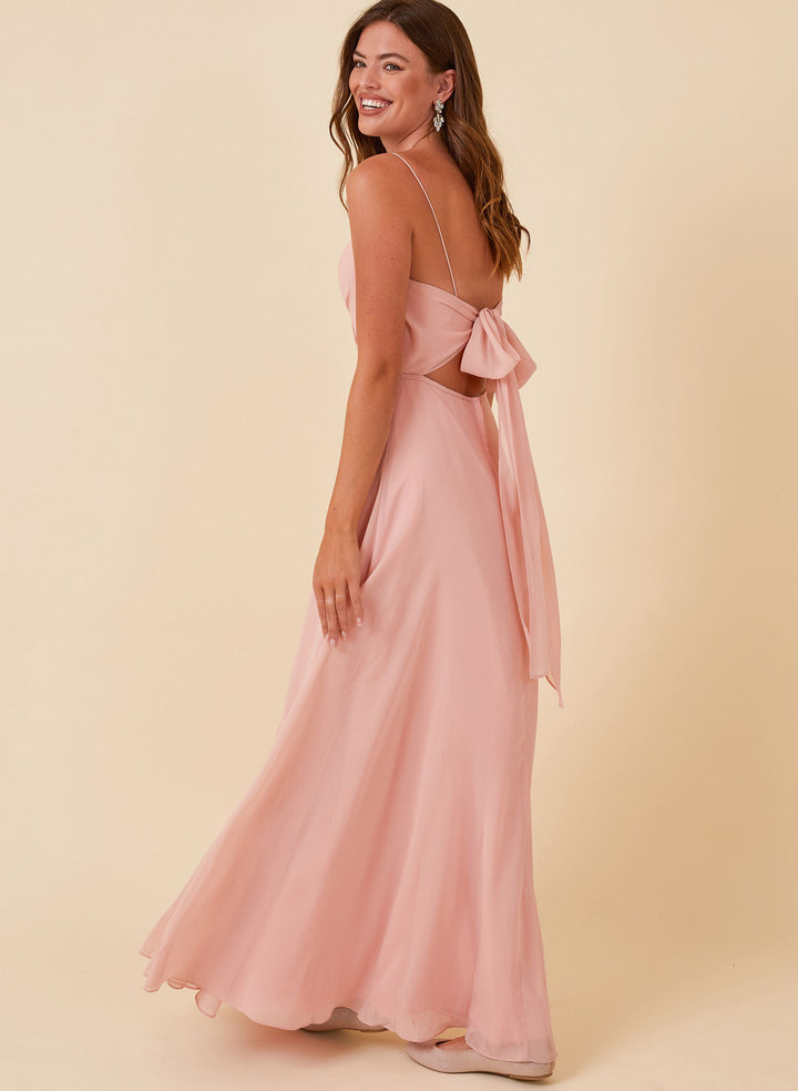 Chiffon A-Line Bridesmaid Dresses with Back Detail