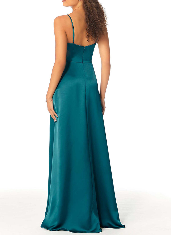 Satin Bridesmaid Dresses With A-Line Cowl Neck