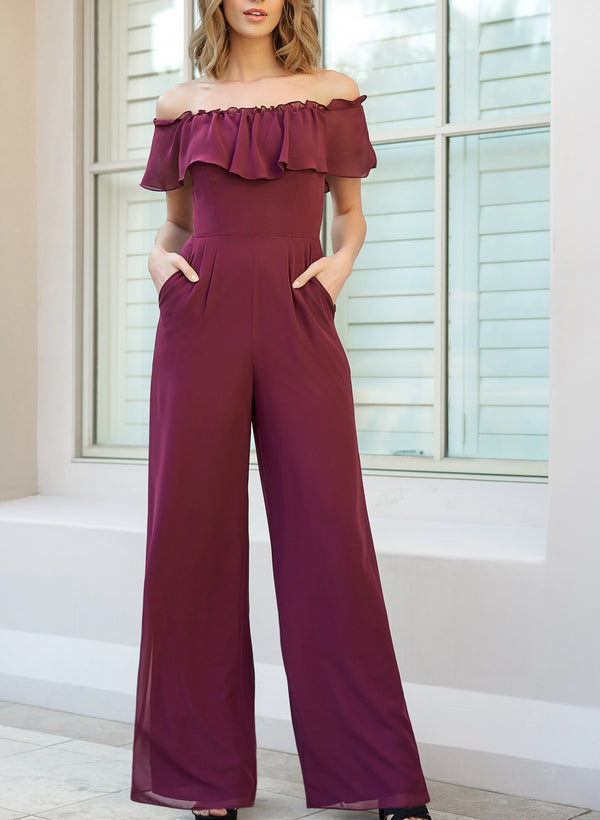 Off-the-Shoulder Modern Bridesmaid Jumpsuit/Pantsuit