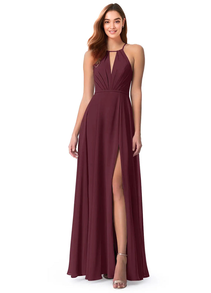 A-Line Chiffon Bridesmaid Dresses Featuring Open Back