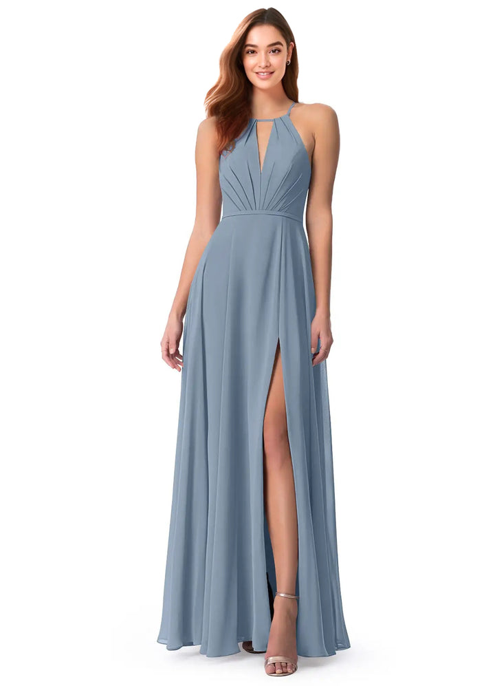 A-Line Chiffon Bridesmaid Dresses Featuring Open Back