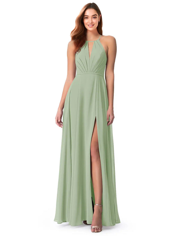 A-Line Chiffon Bridesmaid Dresses Featuring Open Back