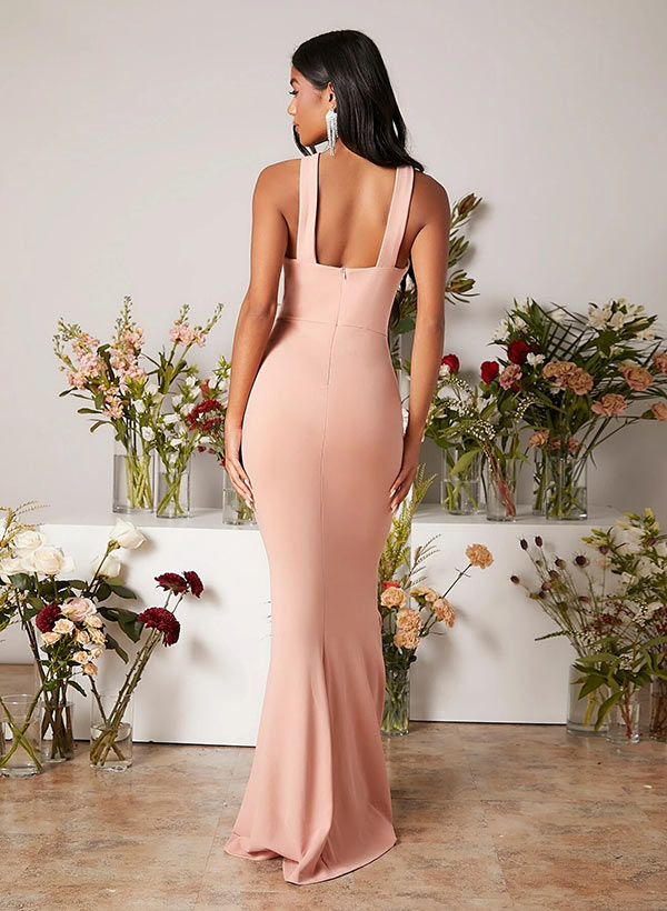 Sleeveless Sweep Train Chiffon Bridesmaid Dresses