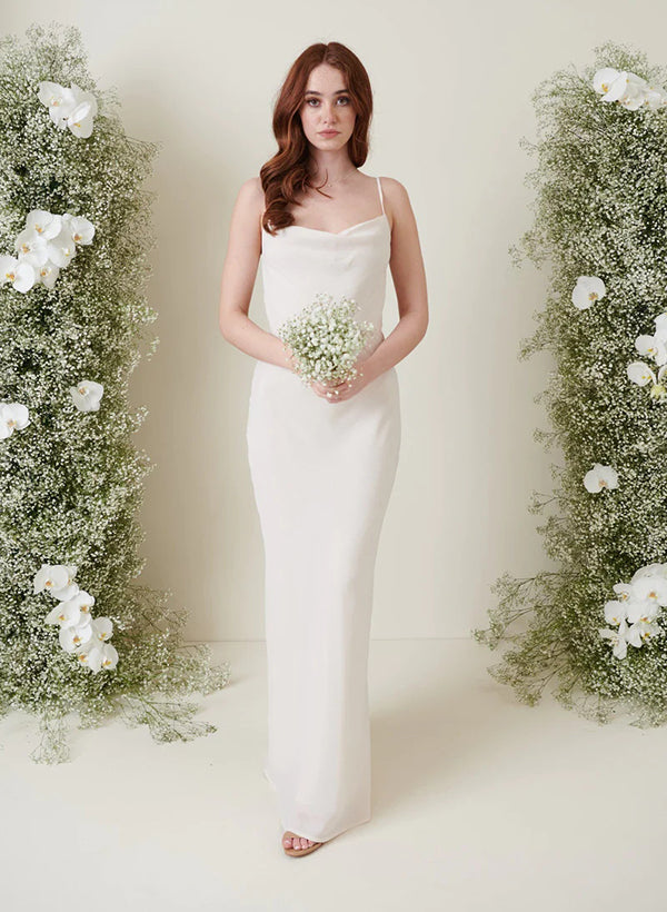 Floor-Length Chiffon Bridesmaid Dresses With Back Hole