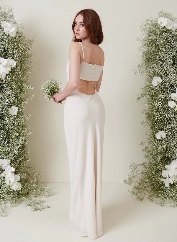 Floor-Length Chiffon Bridesmaid Dresses With Back Hole