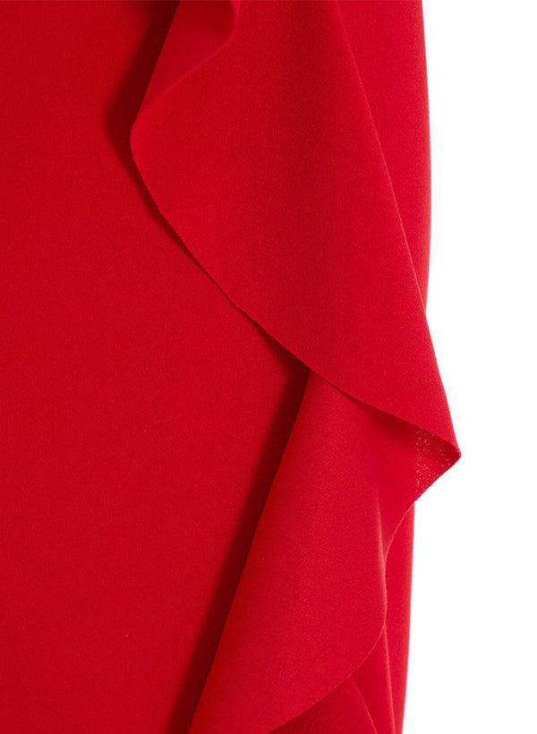 Off-the-Shoulder Chiffon Bridesmaid Dresses With Ruffle - Sheath/Column