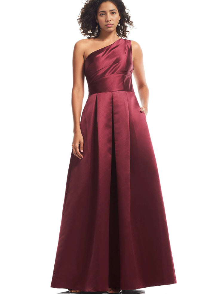 Satin A-Line Bridesmaid Dress with Pockets
