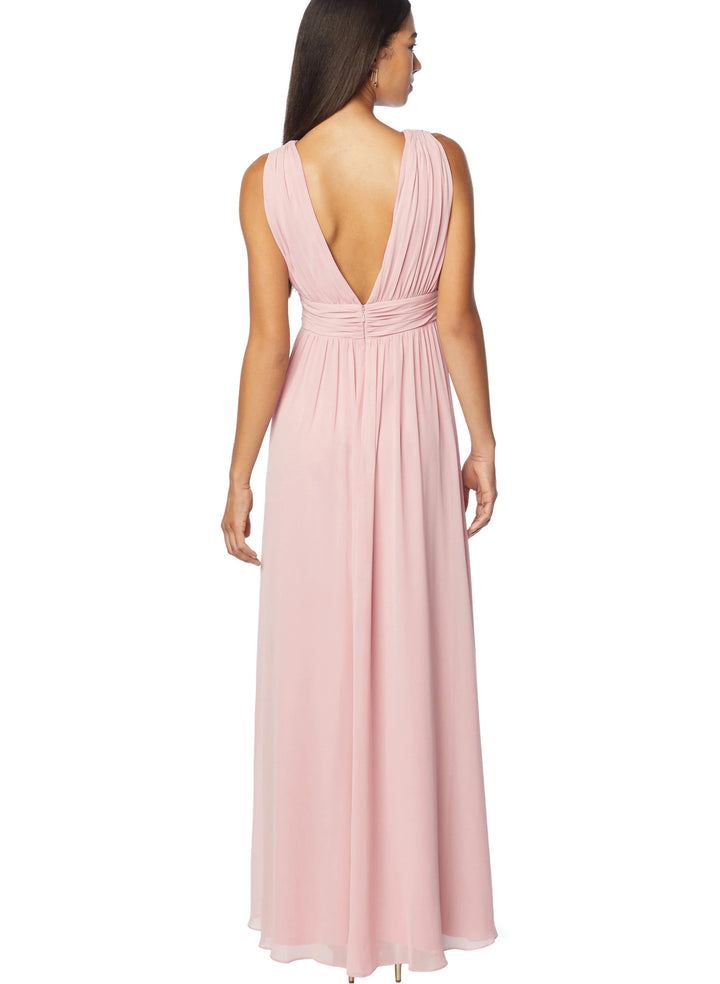 A-Line V-Neck Sleeveless Chiffon Bridesmaid Dresses Ruffle