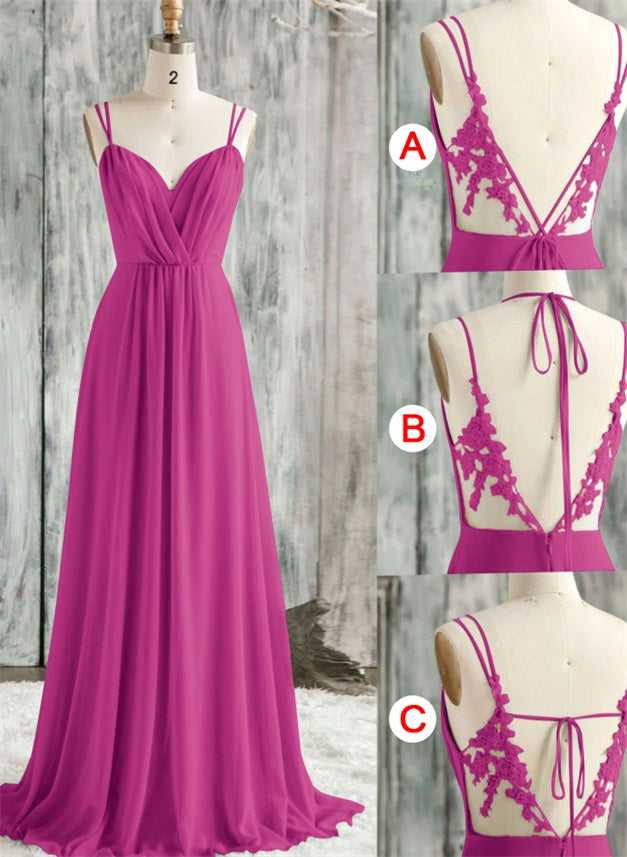 Convertible Bridesmaid Dresses with Lace Spaghetti Straps