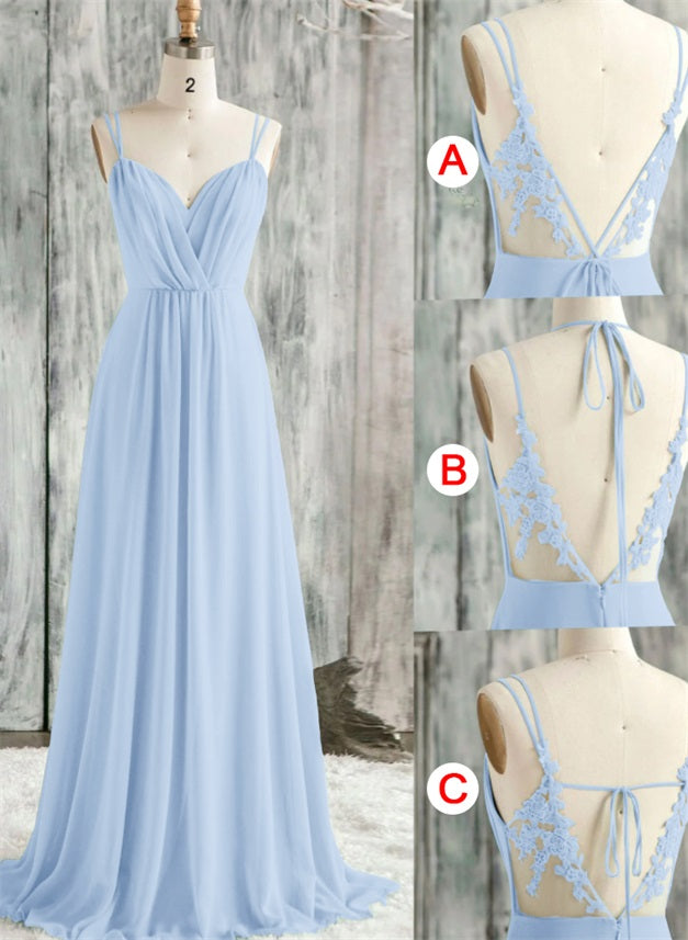 Convertible Bridesmaid Dresses with Lace Spaghetti Straps