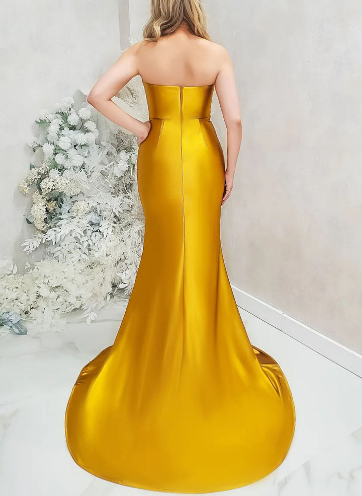 Strapless Silk-Like Satin Trumpet Mermaid Bridesmaid Dresses