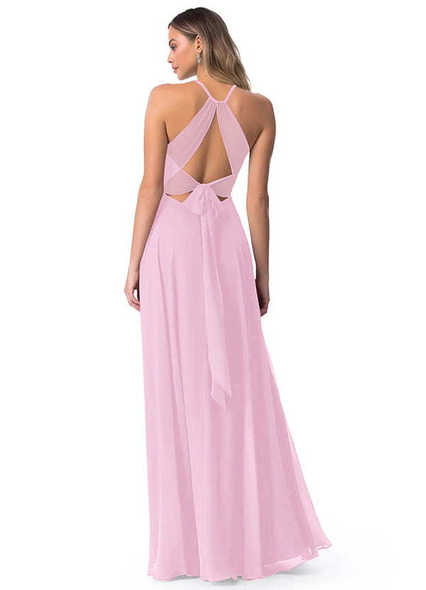 A-Line Chiffon Bridesmaid Dresses Featuring Open Back
