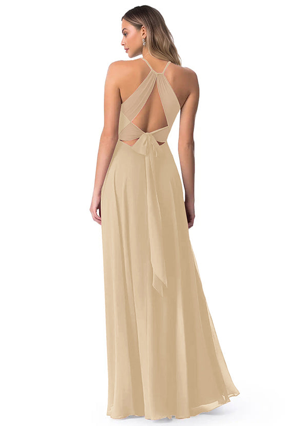 A-Line Chiffon Bridesmaid Dresses Featuring Open Back