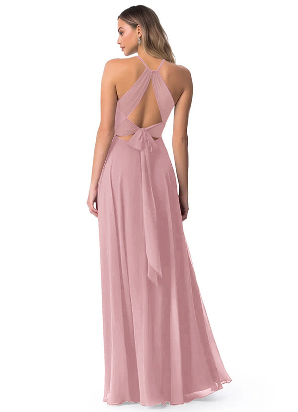 A-Line Chiffon Bridesmaid Dresses Featuring Open Back