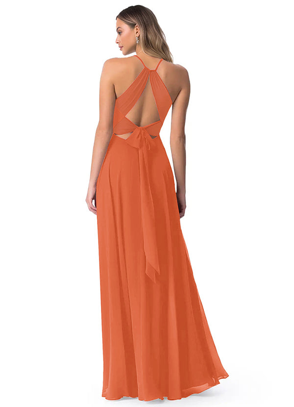 A-Line Chiffon Bridesmaid Dresses Featuring Open Back