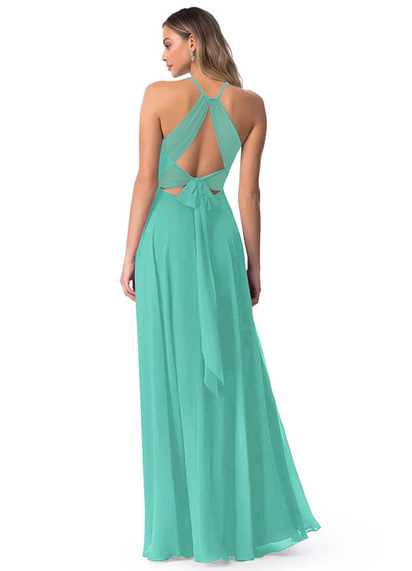 A-Line Chiffon Bridesmaid Dresses Featuring Open Back