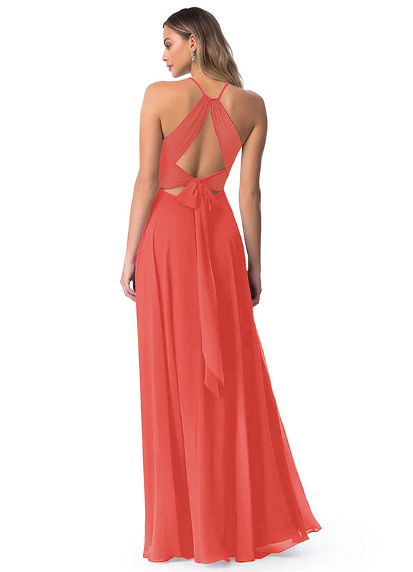 A-Line Chiffon Bridesmaid Dresses Featuring Open Back