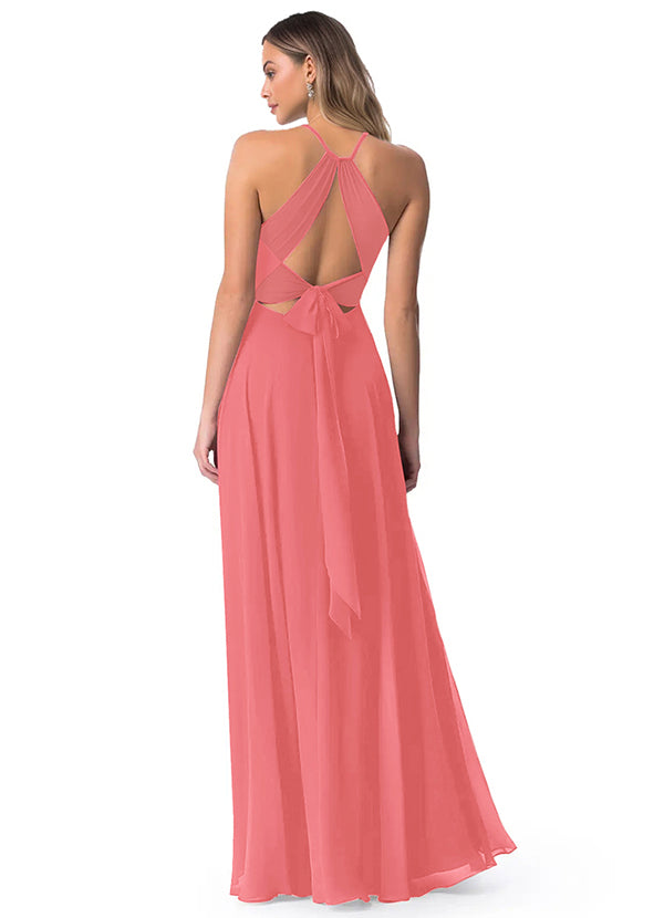 A-Line Chiffon Bridesmaid Dresses Featuring Open Back