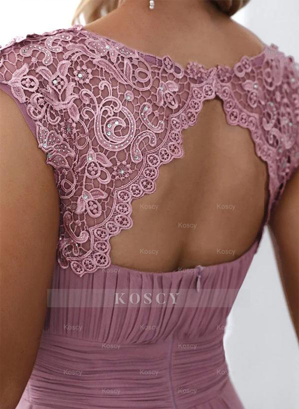 slim fit dress slacks A-Line Scoop Neck Sleeveless Chiffon Floor-Length Bridesmaid Dresses Featuring Back Hole Lace