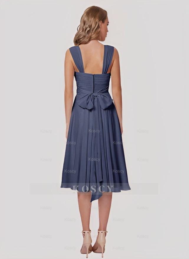 A-Line V-Neck Sleeveless Chiffon Knee-length Bridesmaid Dress With Ple A-Line V-Neck Sleeveless Chiffon Knee-length Bridesmaid Dress With Ple