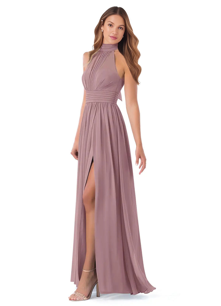 Bridesmaid Dresses: High Neck Chiffon with Bow Bridesmaid Dresses: High Neck Chiffon with Bow