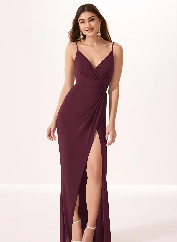 sachin and babi light blue dress A-line Sleeveless Chiffon Long Dress With Split Front – DUNTERY