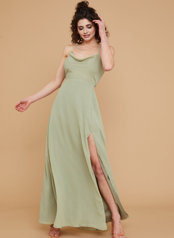 sachin and babi light blue dress Bardot chiffon dress main image 0