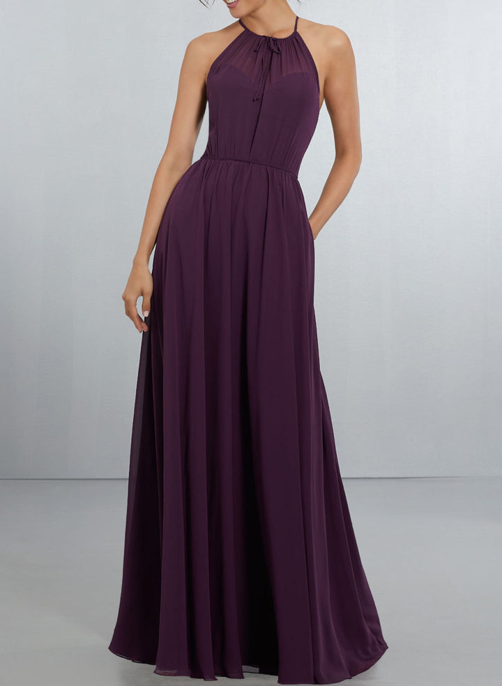 Chiffon Purple A-Line Bridesmaid Dresses Chiffon Purple A-Line Bridesmaid Dresses