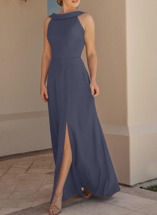 Elegant Bridesmaid Dresses with Cowl Back A-Line