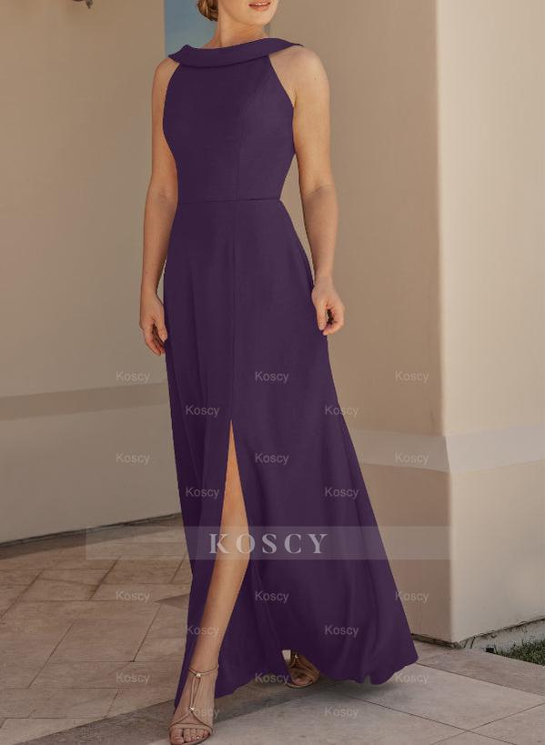 Elegant Bridesmaid Dresses with Cowl Back A-Line